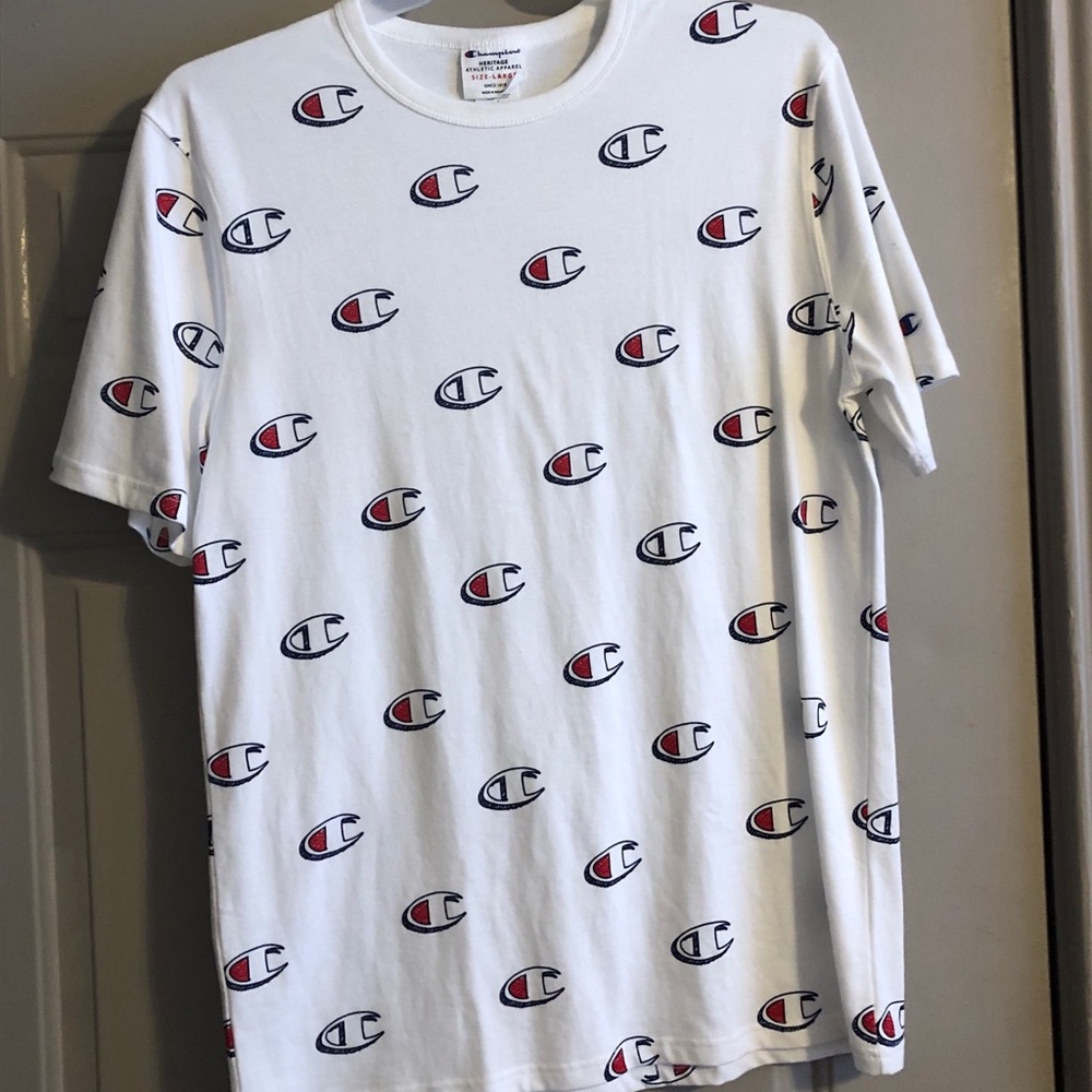 White champion heritage shirt.